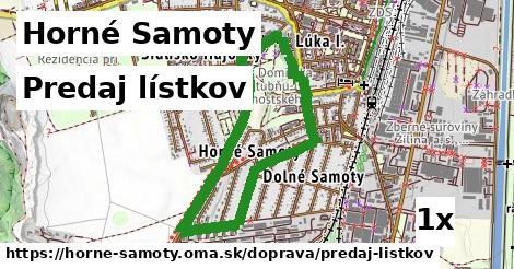 Predaj lístkov, Horné Samoty