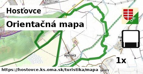 Orientačná mapa, Hosťovce, okres KS