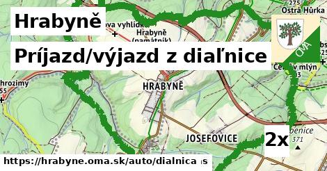 Príjazd/výjazd z diaľnice, Hrabyně