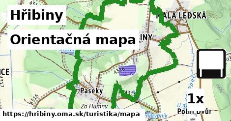 orientačná mapa v Hřibiny