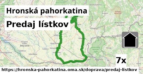 Predaj lístkov, Hronská pahorkatina