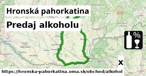 Predaj alkoholu, Hronská pahorkatina