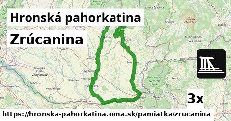 Zrúcanina, Hronská pahorkatina