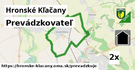 prevádzkovateľ v Hronské Kľačany