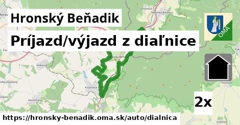 príjazd/výjazd z diaľnice v Hronský Beňadik