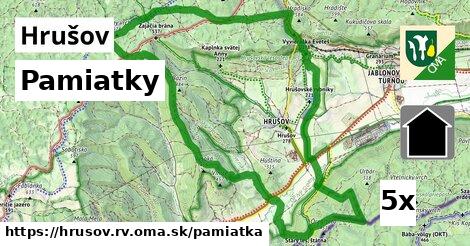 pamiatky v Hrušov, okres RV