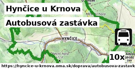 autobusová zastávka v Hynčice u Krnova