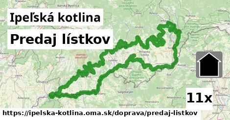 Predaj lístkov, Ipeľská kotlina