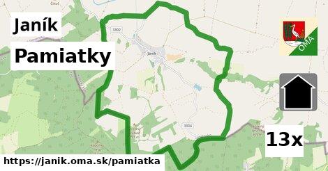 pamiatky v Janík