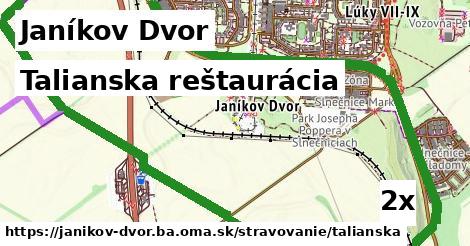 Talianska reštaurácia, Janíkov Dvor