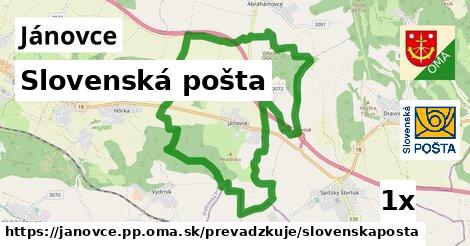 Slovenská pošta, Jánovce, okres PP