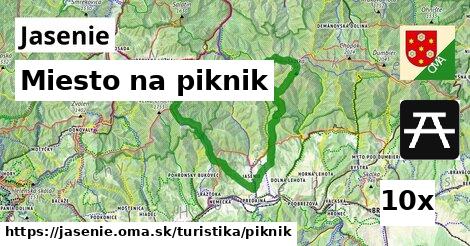miesto na piknik v Jasenie