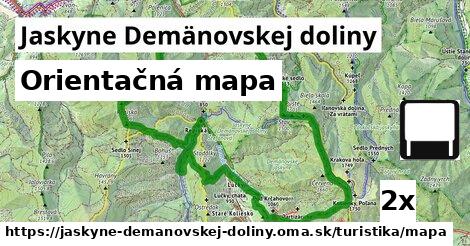 Orientačná mapa, Jaskyne Demänovskej doliny