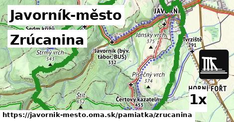 Zrúcanina, Javorník-město