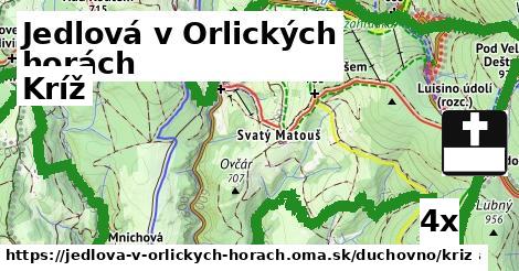 kríž v Jedlová v Orlických horách