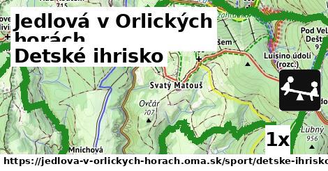 detské ihrisko v Jedlová v Orlických horách