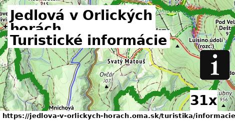 Turistické informácie, Jedlová v Orlických horách