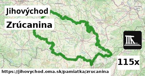 Zrúcanina, Jihovýchod