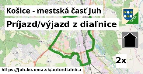 Príjazd/výjazd z diaľnice, Košice - mestská časť Juh