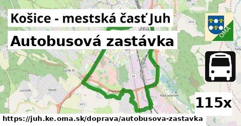 Autobusová zastávka, Košice - mestská časť Juh