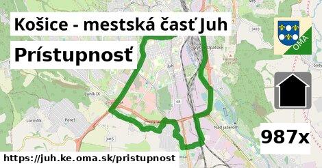 prístupnosť v Košice - mestská časť Juh