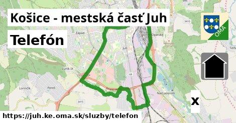 Telefón, Košice - mestská časť Juh