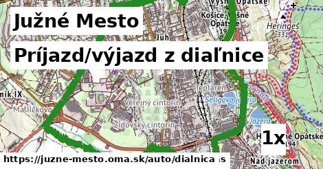 príjazd/výjazd z diaľnice v Južné Mesto