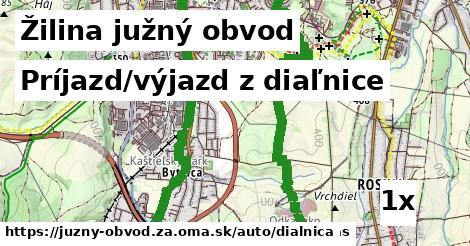 príjazd/výjazd z diaľnice v Žilina južný obvod