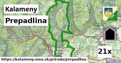 Prepadlina, Kalameny