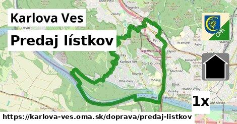 Predaj lístkov, Karlova Ves