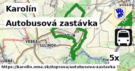 autobusová zastávka v Karolín