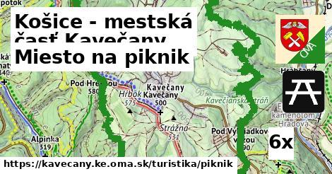 Miesto na piknik, Košice - mestská časť Kavečany