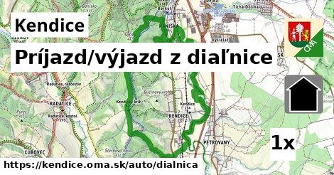 Príjazd/výjazd z diaľnice, Kendice
