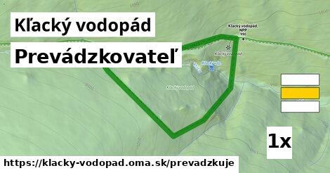 prevádzkovateľ v Kľacký vodopád