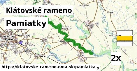 pamiatky v Klátovské rameno