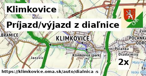 Príjazd/výjazd z diaľnice, Klimkovice