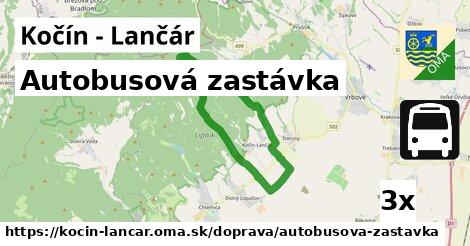 Autobusová zastávka, Kočín - Lančár