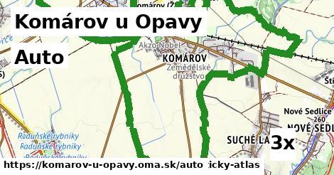 auto v Komárov u Opavy