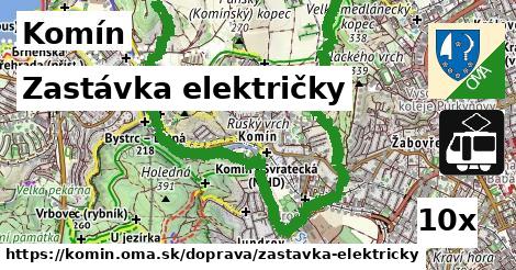 Zastávka električky, Komín