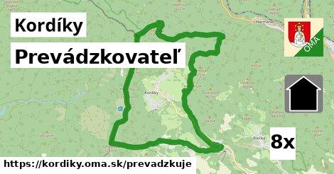 prevádzkovateľ v Kordíky