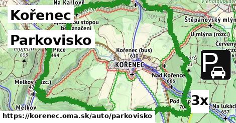 Parkovisko, Kořenec