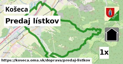 Predaj lístkov, Košeca