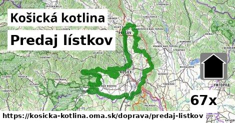 Predaj lístkov, Košická kotlina