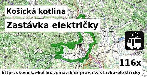 Zastávka električky, Košická kotlina