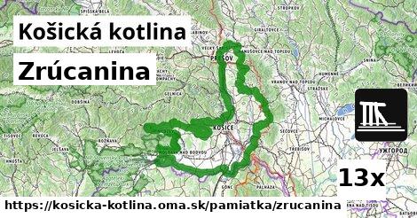 Zrúcanina, Košická kotlina