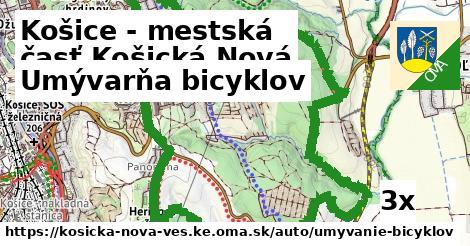 umývarňa bicyklov v Košice - mestská časť Košická Nová Ves