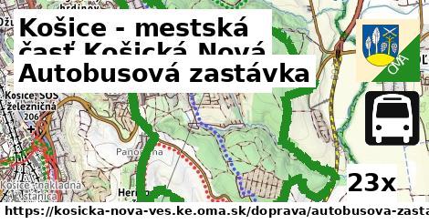 autobusová zastávka v Košice - mestská časť Košická Nová Ves