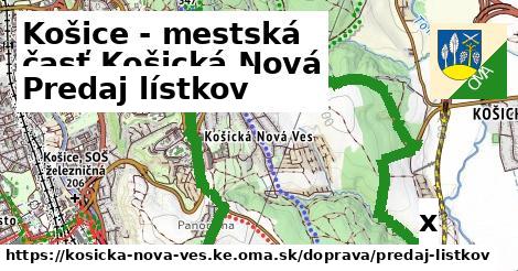 Predaj lístkov, Košice - mestská časť Košická Nová Ves