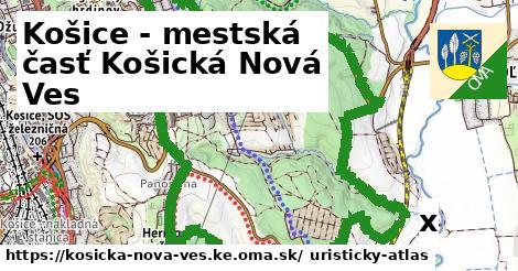 orientačná mapa v Košice - mestská časť Košická Nová Ves