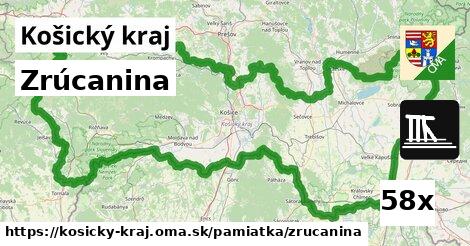 zrúcanina v Košický kraj